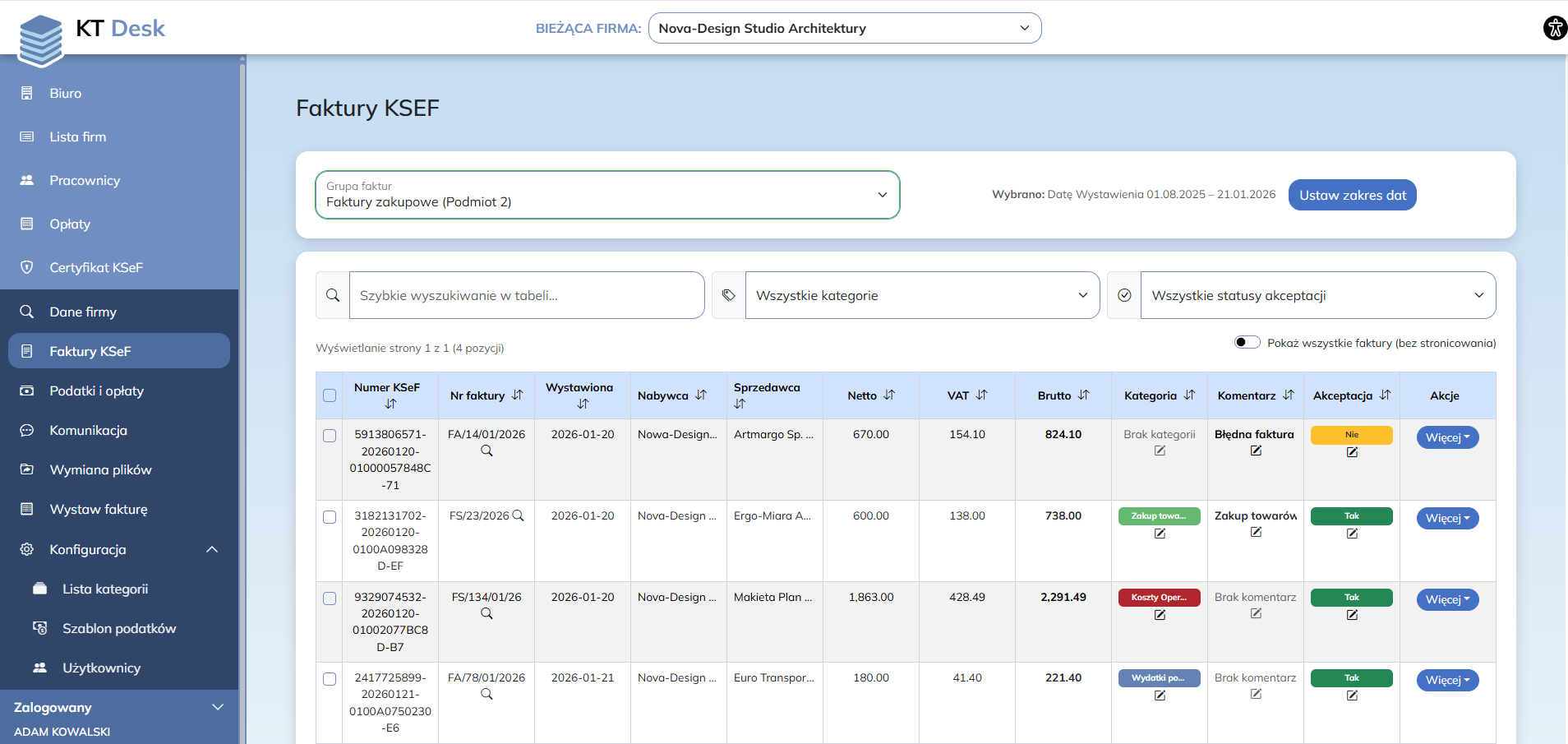 Ustawienia eksportu oraz instrukcja